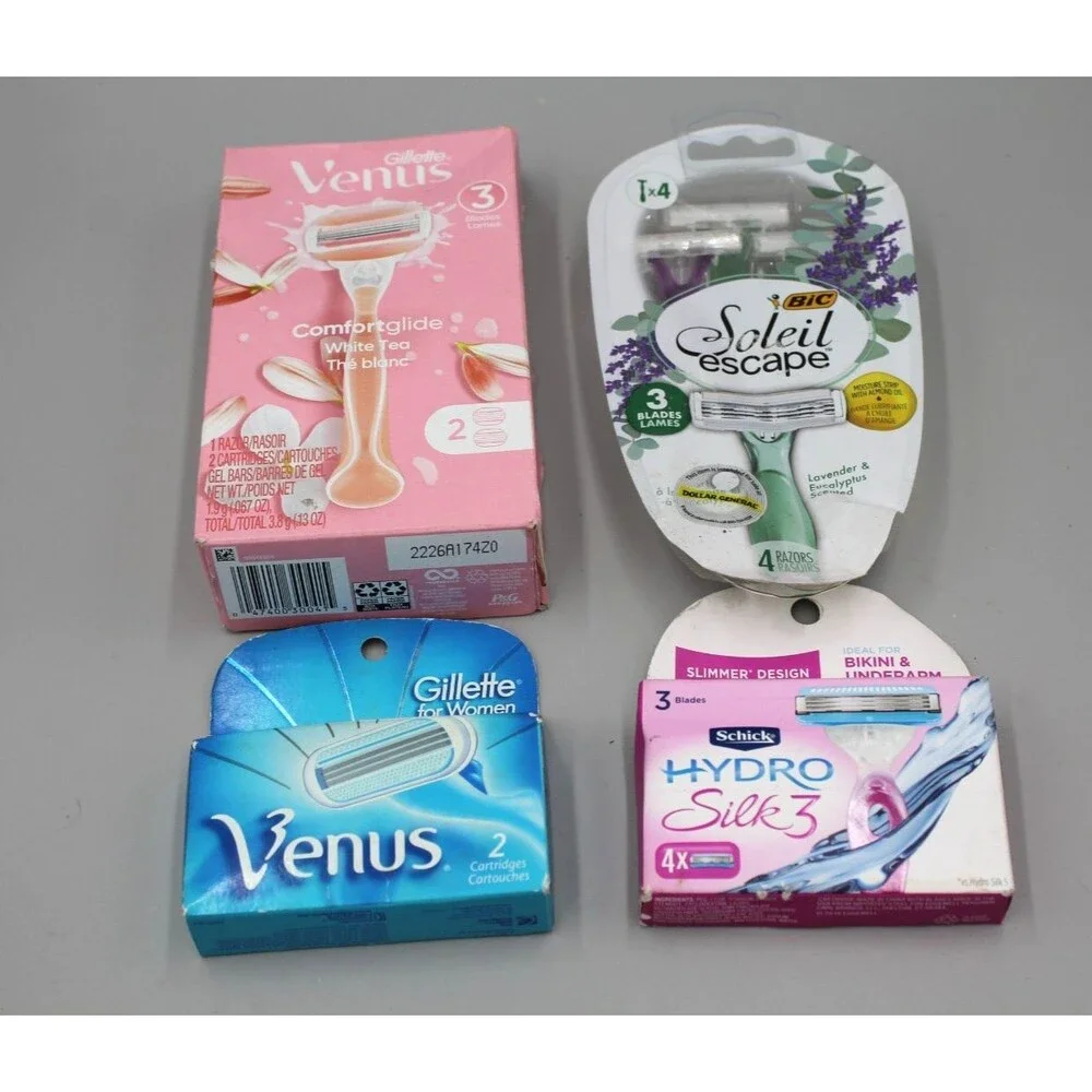 Gillette Venus ComfortGlide Womens Blade Refills + Bic Soleil + Schick HydroSilk